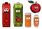 Red apple juice cartoon characters
