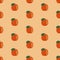 Red apple with leaf seamless pattern, sparse pattern on pastel background