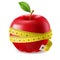 Red apple and measure tape