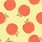 Red apple pattern repeatable vector art background isolated on beige