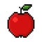 Red apple pixel art on white background