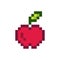 Red apple pixelated fruit graphic