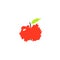 Red Apple poster, abstract fruit. Simple naive design. Artistic drawing - Vector