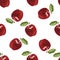 Red apple shiny with leaf seamless pattern background