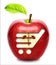 Red apple with shopping cart.