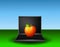 Red Apple Sitting on Laptop