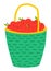 Red Apples in Basket, Agriculture Theme Vector