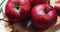 Red Apples Fresh nature background. Natural Apple harvest from tree. Grocery store, department of fruits and vegetables.