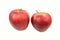 Red apples isolated on a white background.