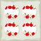 Red apples round sticker set