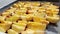 Red apples sliced and drying on air at summer