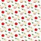 Red apples on a white background with mint. Pattern, whole apples and cut
