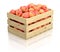 Red apples in the wooden crate