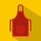 Red apron icon, flat style