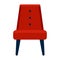 Red armchair icon for your design. Retro soft upholstery chair, comfortable seat, lobby, lounge room, living