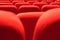 red armchairs. Empty concert hall, theater chairs background ... color photo, empty cinema or concert hall. The red