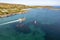 The red Arranmore ferry leaving the Island towards Burtonport, County Donegal, Ireland