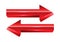 Red arrow exchange direction 3D on white background vector