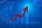 Red arrow head with financial chart and graph, success business, Elements of this image furnished by NASA