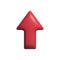Red arrow icon. Object computer interface. 3d arrow pointer.