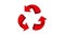 Red arrow recycling icon animation