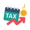 Red arrow with tax deduction concept before paying taxes