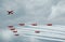 Red arrows display