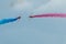 Red Arrows performing during a public airshow