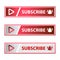 Red and ash Subscribe Button in Flat Style rectangle Vector Illustration, Simple rectangle metallic subscribe button with red and