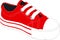 Red athletic shoe