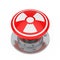 Red Atomic Bomb Launch Nuclear Button with Radiation Symbol. 3d