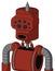 Red Automaton With Cylinder Head And Round Mouth And Bug Eyes And Spike Tip