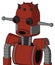 Red Automaton With Dome Head And Round Mouth And Red Eyed