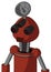 Red Automaton With Rounded Head And Speakers Mouth And Three-Eyed And Radar Dish Hat