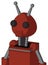 Red Automaton With Rounded Head And Speakers Mouth And Two Eyes And Double Antenna