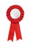 Red award ribbons badge