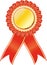 Red award seal rosette