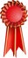 Red award seal rosette