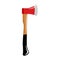 Red axe isolated in flat style. Fireman`s axe. Lumberjack symbol