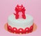 Red baby dragon girl birthday cake