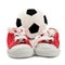 Red baby sneakers with a ball