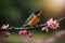 red backed shrike bird on a flower bird on a branch