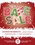 Red background Christmas bake sale flyer