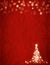 Red Background Christmas tree and bokeh US letter size