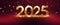 red background with gold letters that say 2025 in gold