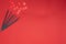Red background sparklers hearts new year celebration Christmas Saint Valentin