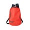 Red backpack isolated with path