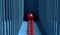 Red Ball in Blue Abacus Displaying Graphic Linearity AI Generated