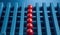 Red Ball in Blue Abacus Displaying Graphic Linearity AI Generated