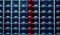 Red Ball in Blue Abacus Displaying Graphic Linearity AI Generated